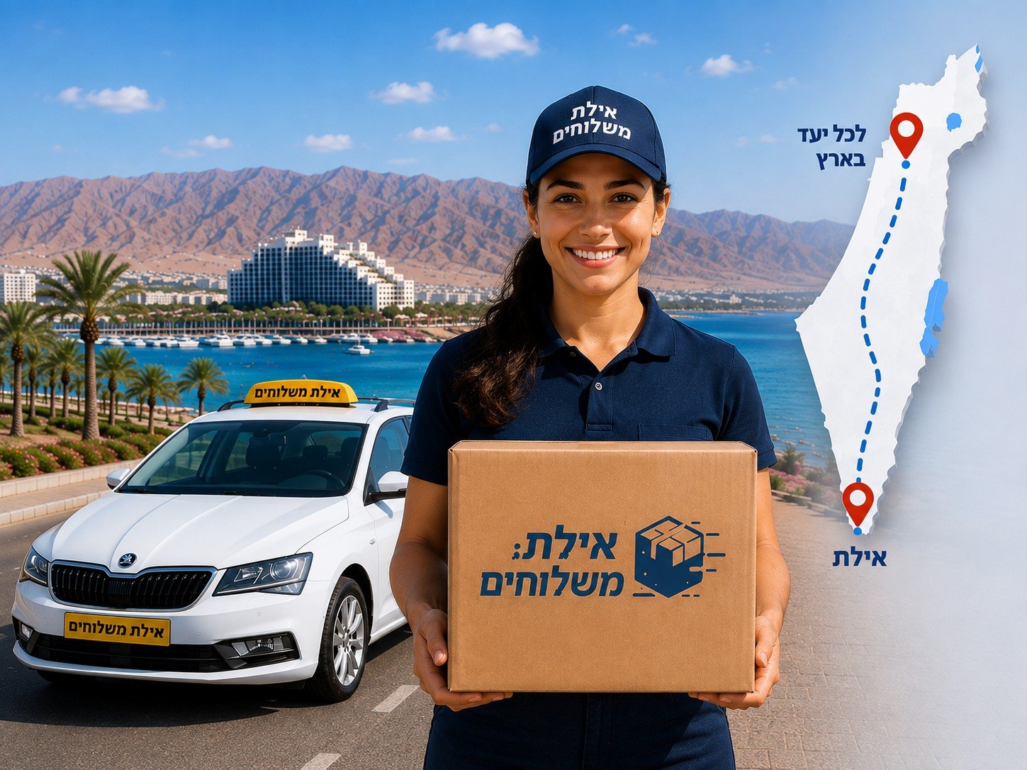 שליח אילת משלוחים עם חבילה